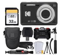 Kodak PIXPRO FZ55 Digital Camera (Black) + 32GB Memory Card + Point and Shoot Camera Case + Extendable Monopod + Lens Cleaning Pen + LCD Screen Protectors + Table Top Tripod - Ultimate Bundle