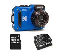 KODAK Pixpro Pack WPZ2 + 2 Batteries + 1 SD Card - Compact Digital Camera 16M Pixels, Waterproof to 15m, Shockproof, Video 720p, LCD Screen 2.7 - Li-ION Battery - Blue