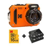 Kodak Pixpro WPZ2 15M Waterproof Digital Camera - ORANGE value kit 2 Bats + 16Gb