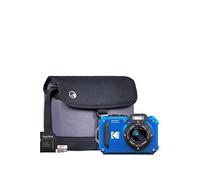 Kodak Pixpro Wpz2 4X Zoom Tough Camera Inc Shoulder Bag With Compartment & 32Gb Microsd Card Blue