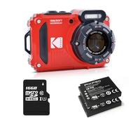 KODAK Pixpro WPZ2 Pack + 2 Batteries + 1 SD Card - 16M Pixel Compact Digital Camera, Waterproof to 15m, Shockproof, 720p Video, 2.7" LCD Screen - Li-ion Battery - Red