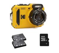 KODAK Pixpro WPZ2 Pack + 2 Batteries + 1 SD Card - 16M Pixel Compact Digital Camera, Waterproof to 15m, Shockproof, 720p Video, 2.7" LCD Screen - Li-ion Battery - Yellow