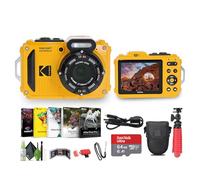 KODAK PIXPRO WPZ2 Rugged Waterproof Shockproof Dustproof WiFi Digital Vlogging Camera 16MP (Yellow) Bundle with 64GB Memory Card + Vlogger Tripod + Bag + Cleaning Kit + More Accessories