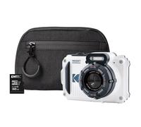 Kodak PIXPRO WPZ2 White 16MP 4x Zoom Camera with 32GB MicroSD Card and Compact Case