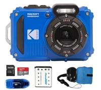 KODAK PIXPRO WPZ2 Waterproof Digital Camera Bundle, Includes: SanDisk 32GB MicroSD Memory Card, Spare Battery and More (5 Items) (Blue)