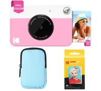 KODAK Printomatic Full-Color Instant Print Camera Starter Bundle + Soft Case + Zink 20 pack Photo Paper - Colorful Photos On 2x3" Sticky-Back Paper - Fun Gift for Birthday Christmas Holiday - Pink