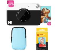 KODAK Printomatic Full-Color Instant Print Camera Starter Bundle + Soft Case + Zink 20 pack Photo Paper - Colorful Photos On 2x3" Sticky-Back Paper - Fun Gift for Birthday Christmas Holiday - Black