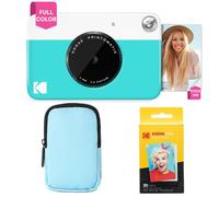 KODAK Printomatic Full-Color Instant Print Camera Starter Bundle + Soft Case + Zink 20 pack Photo Paper - Colorful Photos On 2x3" Sticky-Back Paper - Fun Gift for Birthday Christmas Holiday - Blue