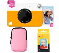 KODAK Printomatic Full-Color Instant Print Camera Starter Bundle + Soft Case + Zink 20pk Photo Paper - Colorful Photos On 2x3" Sticky-Back Paper - Fun Gift for Birthday Christmas Holiday - Yellow