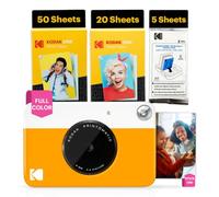 KODAK Printomatic Full-Color Instant Print Digital Camera - 75 Sheets BUNDLE - Prints On Zink 2x3" Sticky-Back Photo Paper - 5MP, Portable, Creative Fun Gift for Birthday, Christmas, Holiday -Yellow