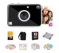 KODAK Printomatic+ Full Color Instant Print Digital Camera Gift Bundle + Case + Zink 2x3" Sticky Back Photo Paper 20pk + Album + Sticker Sets + Sticker Frames + Hanging Frames + Markers Black