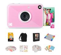 KODAK Printomatic+ Full Color Instant Print Digital Camera Gift Bundle + Case + Zink 2x3" Sticky Back Photo Paper 20pk + Album + Sticker Sets + Sticker Frames + Hanging Frames + Markers - Pink