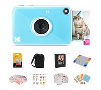 KODAK Printomatic+ Full Color Instant Print Digital Camera Gift Bundle + Case + Zink 2x3" Sticky Back Photo Paper 20pk + Album + Sticker Sets + Sticker Frames + Hanging Frames + Markers - Blue