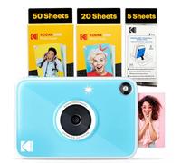 Kodak Printomatic+ Full-Color Instant Print Digital Camera, Zink 2x3" (5.1x7.5 cm) Sticky-Back Photo Paper, 5MP, Portable, Creative Fun Gift for Birthday, Christmas, Holiday, Blue, 75 Sheets Bundle