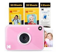 Kodak Printomatic+ Full-Color Instant Print Digital Camera, Zink 2x3" (5.1x7.5 cm) Sticky-Back Photo Paper, 5MP, Portable, Creative Fun Gift for Birthday, Christmas, Holiday, Pink, 75 Sheets Bundle