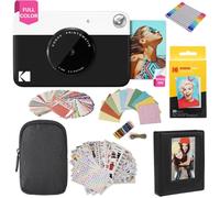 KODAK Printomatic Instant Camera (Black) Gift Bundle + Zink Paper (20 Sheets) + Case + 7 Sticker Sets + Markers + Photo Album