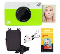 KODAK Printomatic Instant Camera (Green) Basic Bundle + Zink Paper (20 Sheets) + Deluxe Case