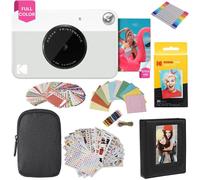 KODAK Printomatic Instant Camera (Grey) Gift Bundle + Zink Paper (20 Sheets) + C