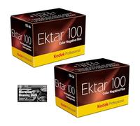 Kodak Professional Ektar 100 Color Negative Film (35mm Roll Film, 36 Exposures) - 2 Pack with Cleaning Cloth