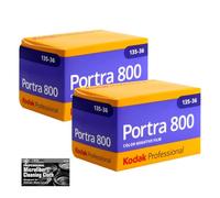 Kodak Professional Portra 800 Color Negative Film (35mm Roll Film, 36 Exposures) - 2 Pack with Cleaning Cloth