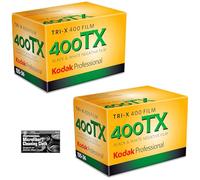 Kodak Professional Tri-X 400 Black and White Negative Film (35mm Roll Film, 36 Exposures) - 2-Pack with Microfiber Cleaning Cloth