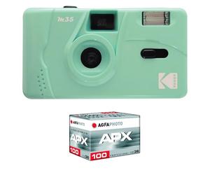 KODAK Rechargeable Camera M35-35 mm Green + ISO Free Film - Capture Your Moments With Elegance and Creativity, the Essence of Unforgettable Memories