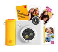 KODAK Smile+ 2-in-1 Digital Instant Camera & Wireless Bluetooth Photo Printer, 10MP, Special-Effect Rotating Lens, Zink 2x3" (5.1x7.5 cm) Sticky-Back Photos, Print via App from Smart Devices, White
