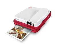 KODAK Smile Classic Digital Instant Camera with Bluetooth (Red) 16MP Pictures, 35 Prints per Charge - Includes Starter Pack 3.5 x 4.25" ZINK Photo Paper, Sticker Frames Edition