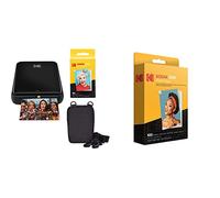 KODAK Step Wireless Mobile Colour Photo Printer (Black) Go Bundle & 2"x3" Premium Zink Photo Paper (100 Sheets) Compatible PRINTOMATIC, Smile and Step Cameras and Printers, White