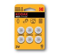 Kodak - Ultra Lithium Button Cell Batteries - Pack of 6 (2 x CR2016 - 2 x CR2025 - 2 x CR2032)