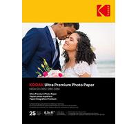Kodak Ultra Premium photo paper 8.5 x 11 glossy, 25 count 74lb - 280 gsm (41177-9891173)