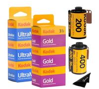 Kodak Ultramax 400 35mm Film 3 Pack & Kodak Gold 200 35mm Film 3 Pack Bundle (6 Total Rolls) 36exp for 35mm Film Camera 35mm - Kodak Film- Balveli Microfiber Cloth - 35 mm Film roll- Camera Film-