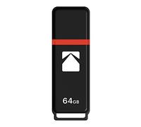 Kodak USB Flash Drive 64 GB - K100 Classic Black mat Casing Series with a Transparent red Neck + a Cap EKMMD64GK102