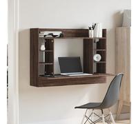 kodak wooden wall mounted laptop desk in brown oak