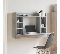 kodak wooden wall mounted laptop desk in grey sonoma