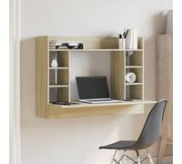 kodak wooden wall mounted laptop desk in sonoma oak