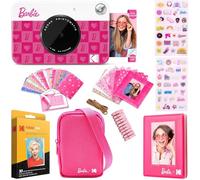 Kodak x Barbie Printomatic Full-Color Instant Print Digital Camera Barbie Gift Bundle (Iconic Style)+ Barbie Camera Case, Photo Album, Sticker & Hanging Frames, 50 Stickers + Zink Paper (20 Sheets)