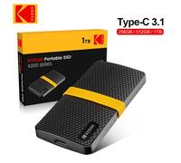 KODAK X200 External SSD Hard Drive HD Externo 1TB USB3.1 Mini Portable SSD 256B 512GB 1TB for Laptops Smartphone PS4 PC MAC TV
