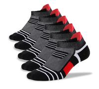 Kodal Copper Cushioned Athletic Ankle Socks, Low Cut Training Socks, Odor Free, Moisture Wicking, Arch Compression (5 Pairs)