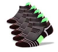 Kodal Copper Cushioned Athletic Ankle Socks, Low Cut Training Socks, Odor Free, Moisture Wicking, Arch Compression (5 Pairs)