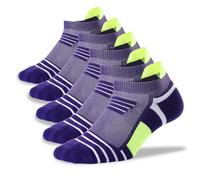 Kodal Copper Cushioned Athletic Ankle Socks, Low Cut Training Socks, Odor Free, Moisture Wicking, Arch Compression (5 Pairs)