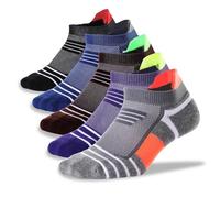 Kodal Copper Cushioned Athletic Ankle Socks, Low Cut Training Socks, Odor Free, Moisture Wicking, Arch Compression (5 Pairs)