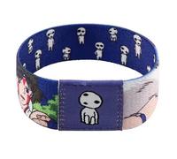 Kodama Japanese Tree Spirits Japan Folklore Myth Yamabiko Mountain Gods Cartoon Anime Kawaii 7.1" Reversible Stretch Wristband Wrist Band Bracelet Elastic Strap