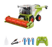 Kodbiby Remote Control Combine Harvester 1/24 6-Channel 2.4GHz Spray LED Lights Sound Tractor Toy Green Farm Toy Gifts for Kids Adults Wheat Cutting Head 3 Batteries