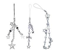 Kodbww Pack of 3 Star Keychains Sweet Star Phone Chain Phone Pendant Alloy Material Phone Jewelry Gift for Students Women Girls