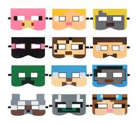 Kodepro 12 Pcs Masks Party Bag Fillers for Kids, Gaming Themed Felt Masks Costumes Toy Gift, Cosplay Mask Cartoon Mask Party Favors for Boys Girls Birthday Halloween Christmas Cosplay Masquerade