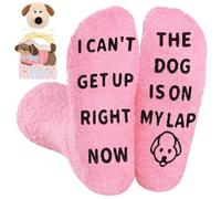 Kodepro Fluffy Socks for Dog Lovers, Novelty Pink Socks with Puppy Brooch and Gift Box, Non Slip Soft Sock Ideal Birthday Christmas Gifts for Mum Wife Daughter Women
