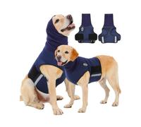 Kodervo Dog Anxiety Vest with Hood, Skin-Friendly Thunder Jacket for Dogs, All-in-One Shorter Back Length Calming Shirt for Thunder, Fireworks, Separation - Keep Pet Calm Without Medicine, Blue, XL