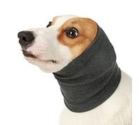 Kodervo Dog Head Wrap - No Shake Quiet Ears for Dogs Anxiety Relief, Original Ear Covers Pet Calming Hoodie for Thunder, Lightning, Fireworks, Vet Visits, Grooming, High Stretch Ribbed Fabric, Grey M