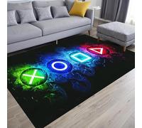 kodhyvj Gaming Area Rugs for Boys Cool Game Style Bedroom, Gamer Rug Room Decor, Video Games Bedroom Carpet Teens, Controller Gamepad Player Standing Throw Doormats Yoga Runner Mat Black, 47 x 31 in